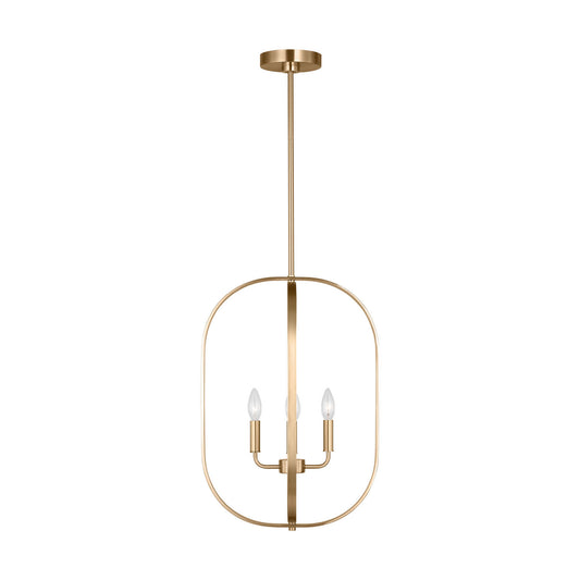 Loretto Four Light Chandelier in Satin Brass