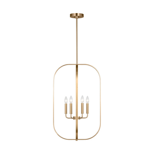 Loretto Six Light Chandelier in Satin Brass