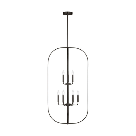 Loretto Nine Light Chandelier in Midnight Black