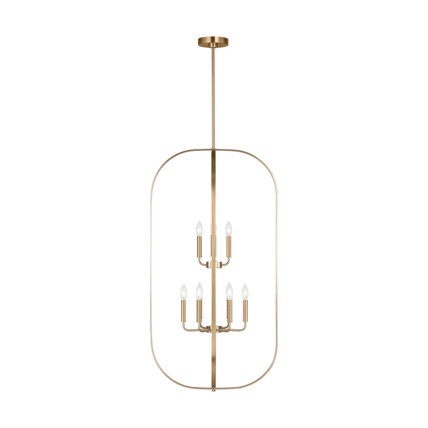 Loretto Nine Light Chandelier in Satin Brass