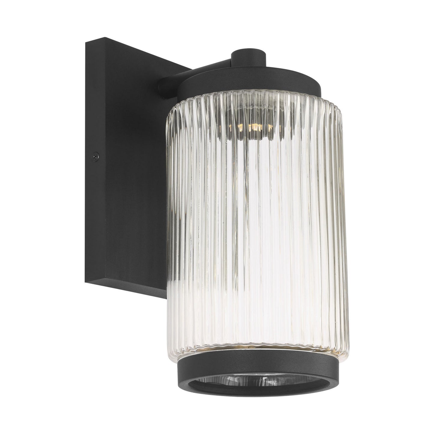 Ronde One Light Outdoor Wall Lantern in Textured Black