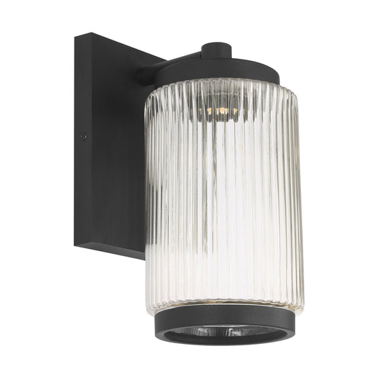 Ronde One Light Outdoor Wall Lantern in Textured Black