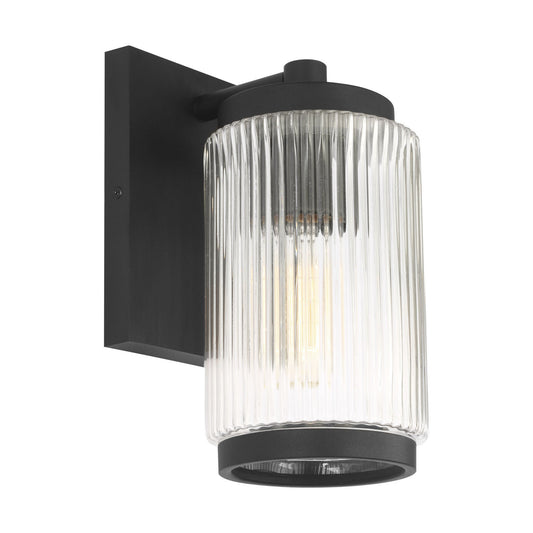 Ronde One Light Outdoor Wall Lantern in Textured Black