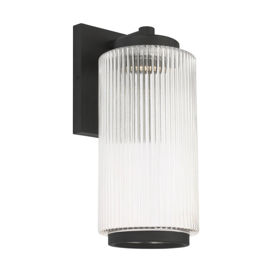Ronde One Light Outdoor Wall Lantern in Textured Black