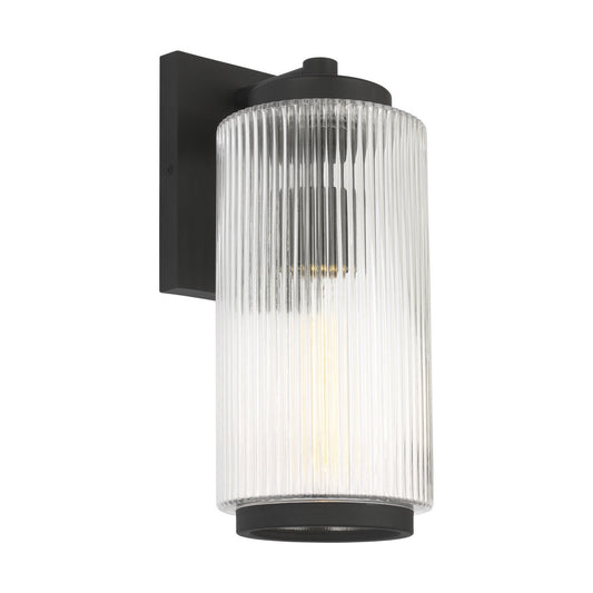Ronde One Light Outdoor Wall Lantern in Textured Black