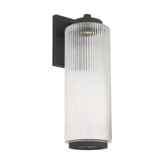 Ronde One Light Outdoor Wall Lantern in Textured Black
