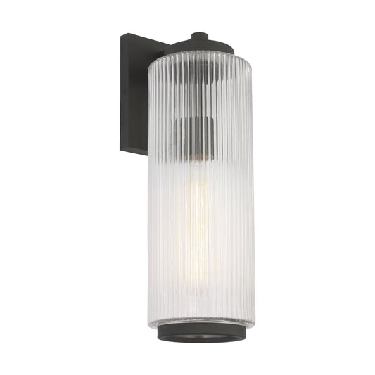 Ronde One Light Outdoor Wall Lantern in Textured Black
