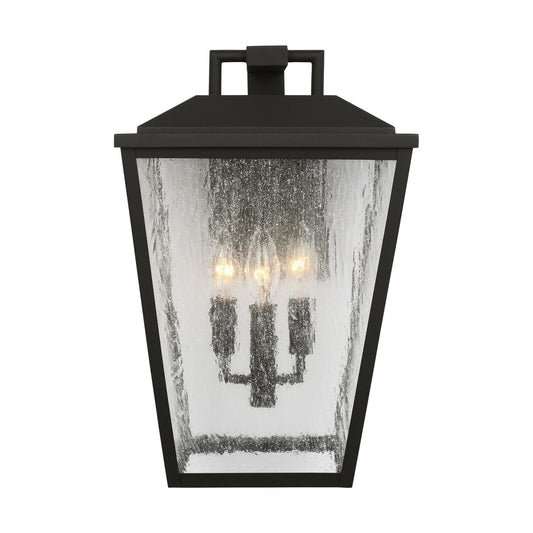 Kennewick Three Light Wall Lantern in Textured Black