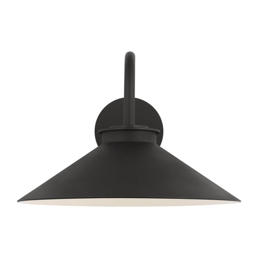 Modern Barn Light LED Wall Lantern in Textured Black