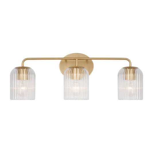 Eisele Three Light Vanity in Satin Brass