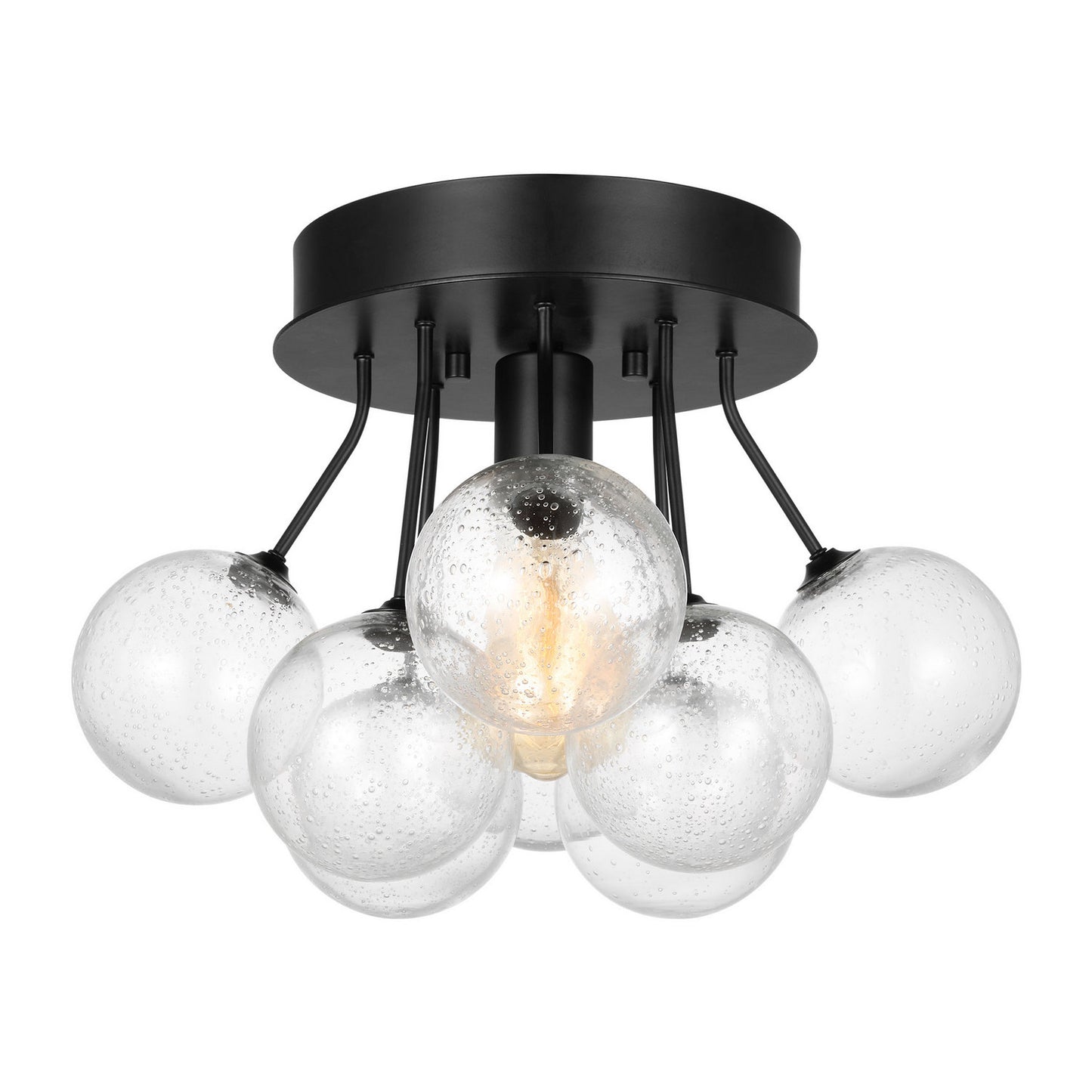 Bronzeville One Light Semi-Flush Mount in Midnight Black