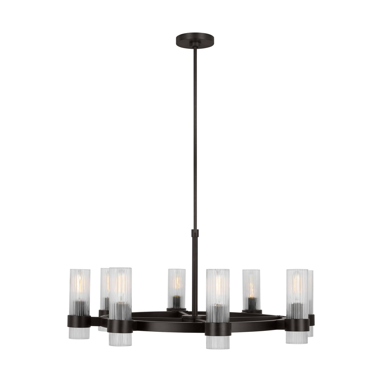 Geneva Eight Light Chandelier in Aged Iron