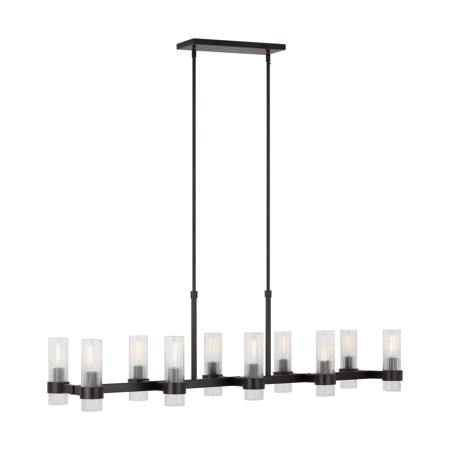 Geneva Ten Light Chandelier in Aged Iron