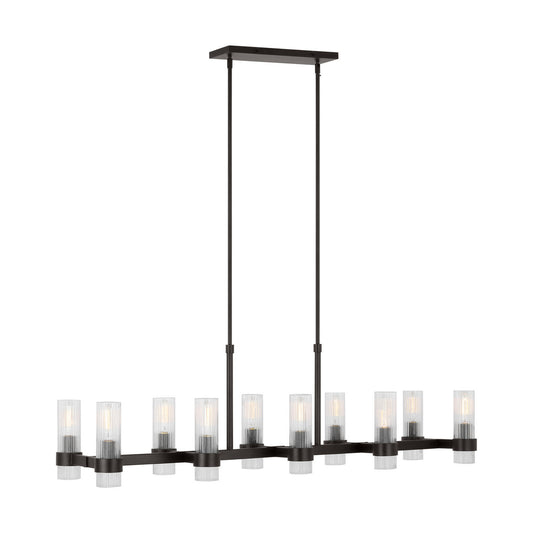 Geneva Ten Light Chandelier in Aged Iron