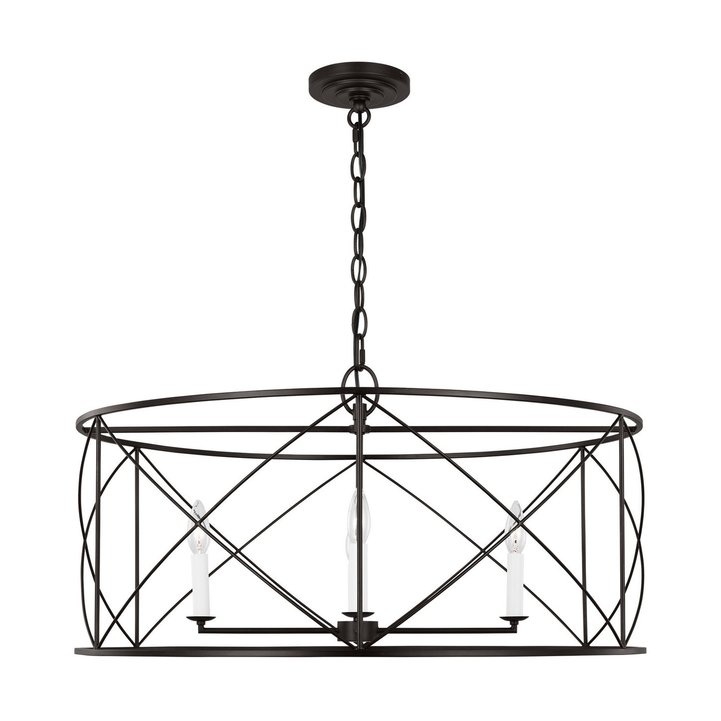 Beatrix Four Light Chandelier in Aged Iron