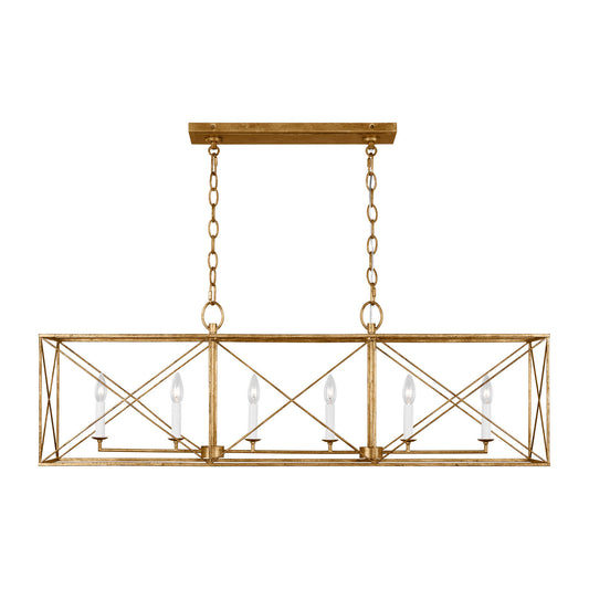 Beatrix Six Light Chandelier in Antique Gild