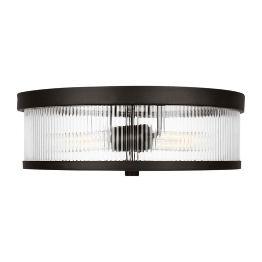 Geneva Two Light Flush Mount in Aged Iron