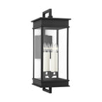 Cupertino Four Light Outdoor Wall Sconce in Textured Black