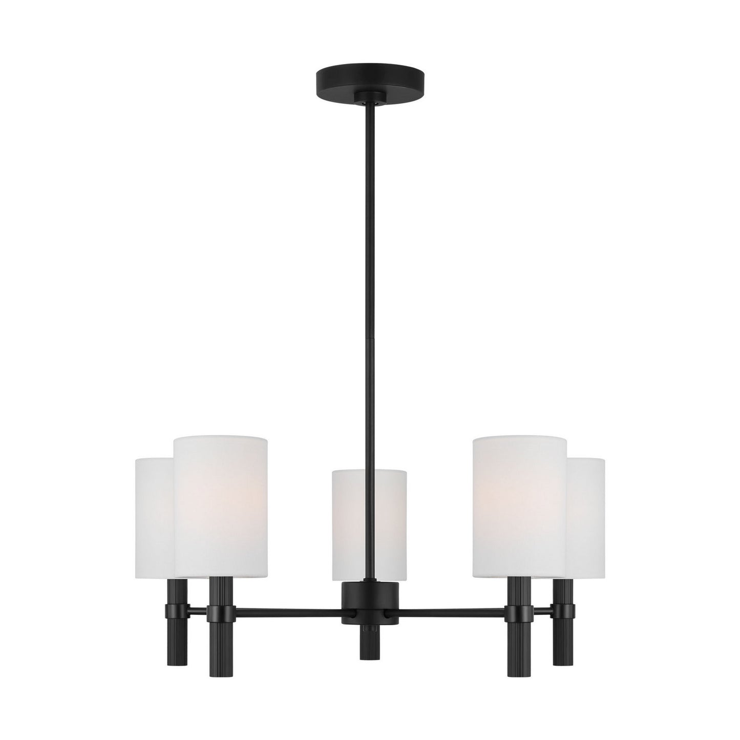 Manor Five Light Chandelier in Midnight Black