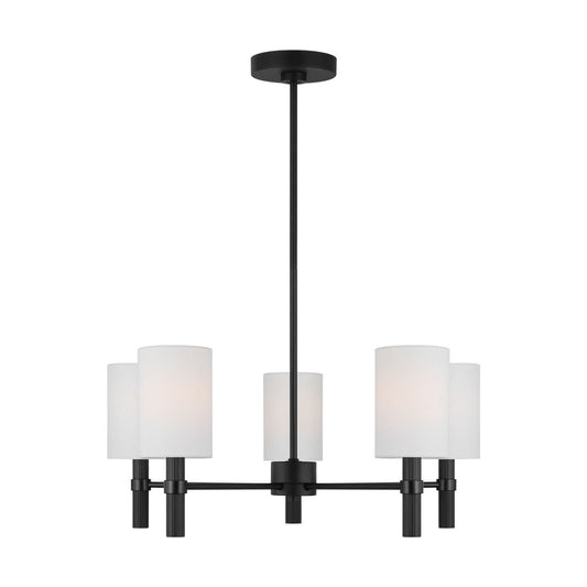 Manor Five Light Chandelier in Midnight Black