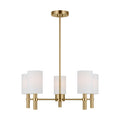 Manor Five Light Chandelier in Satin Brass
