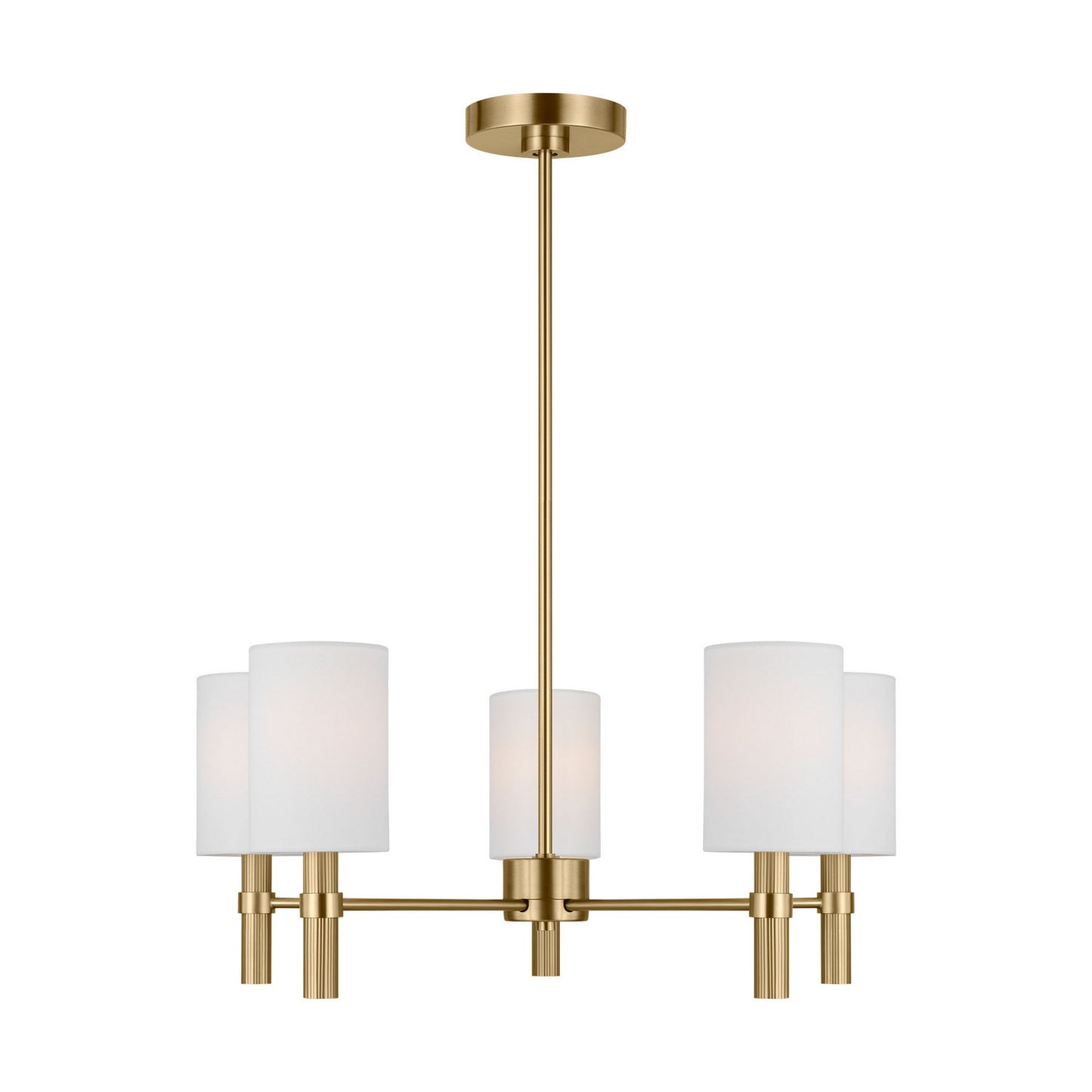 Manor Five Light Chandelier in Satin Brass