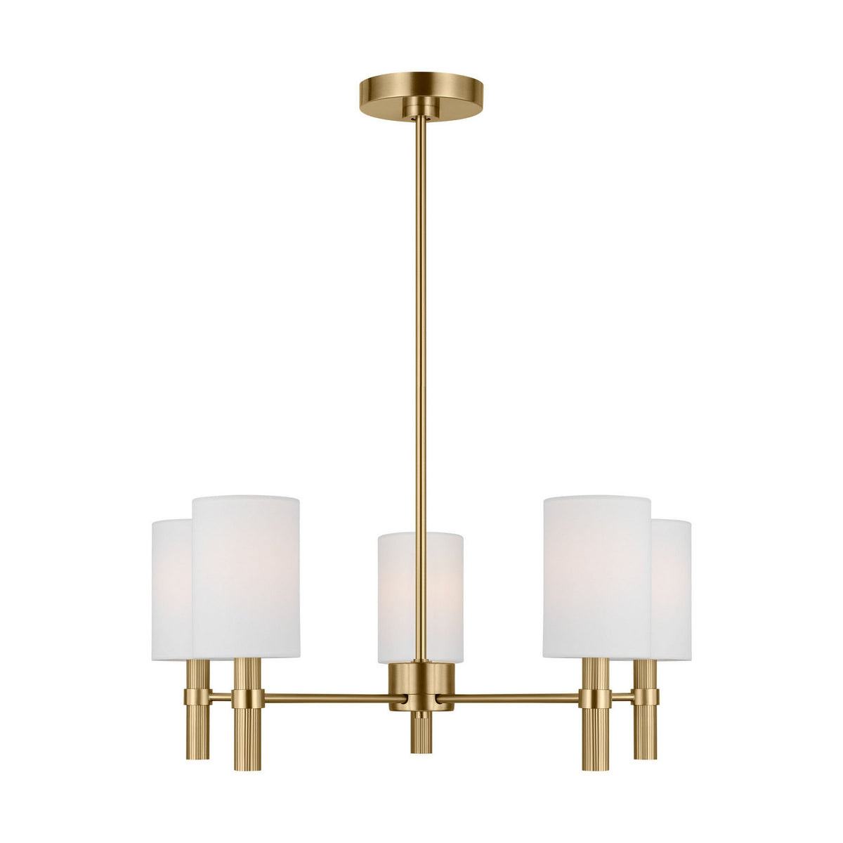 Manor Five Light Chandelier in Satin Brass
