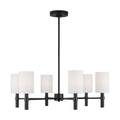 Manor Six Light Chandelier in Midnight Black