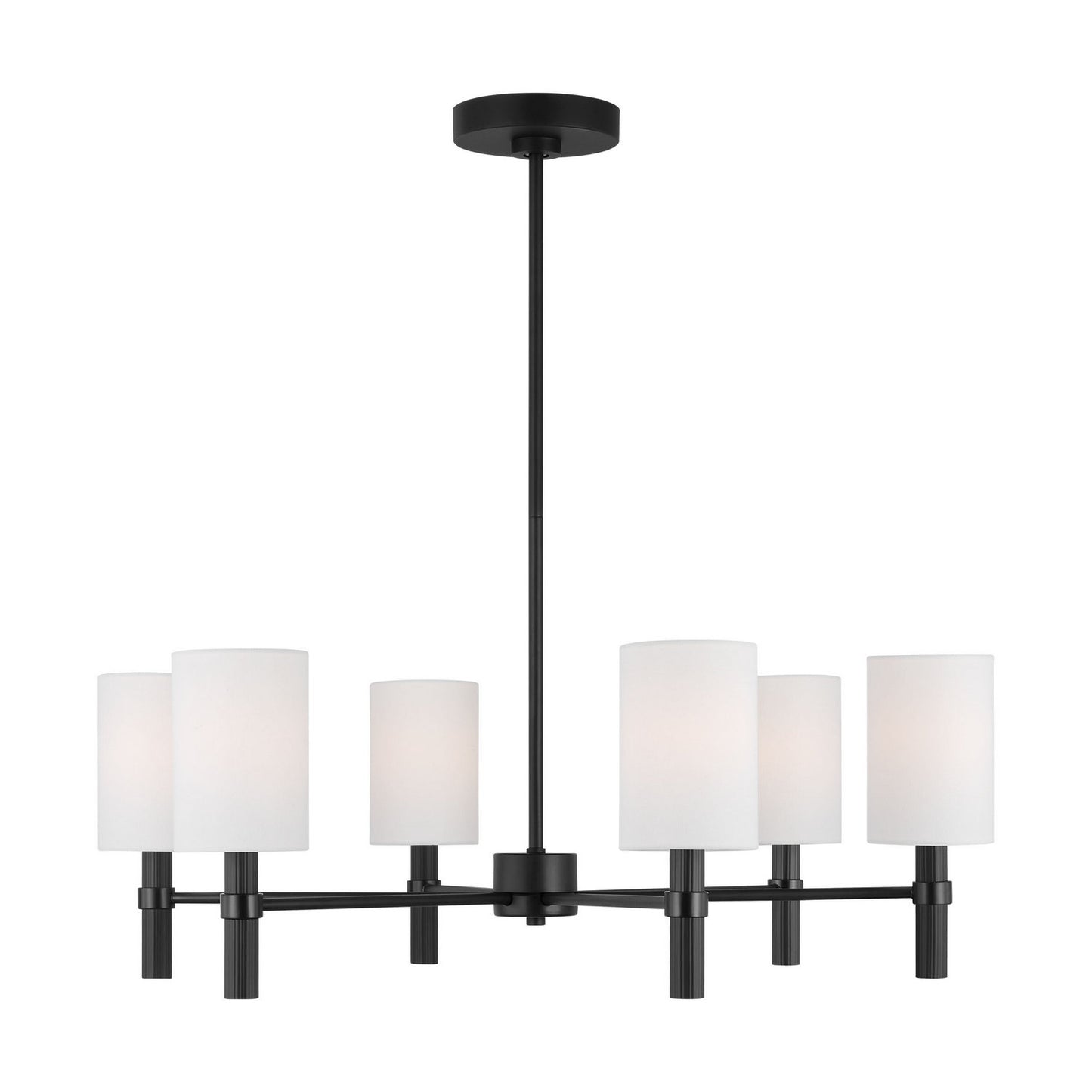 Manor Six Light Chandelier in Midnight Black