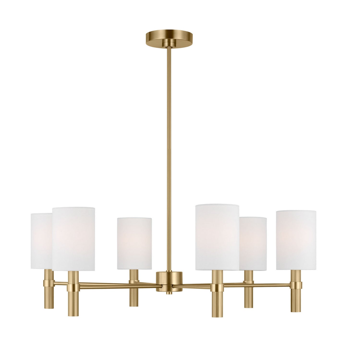 Manor Six Light Chandelier in Satin Brass
