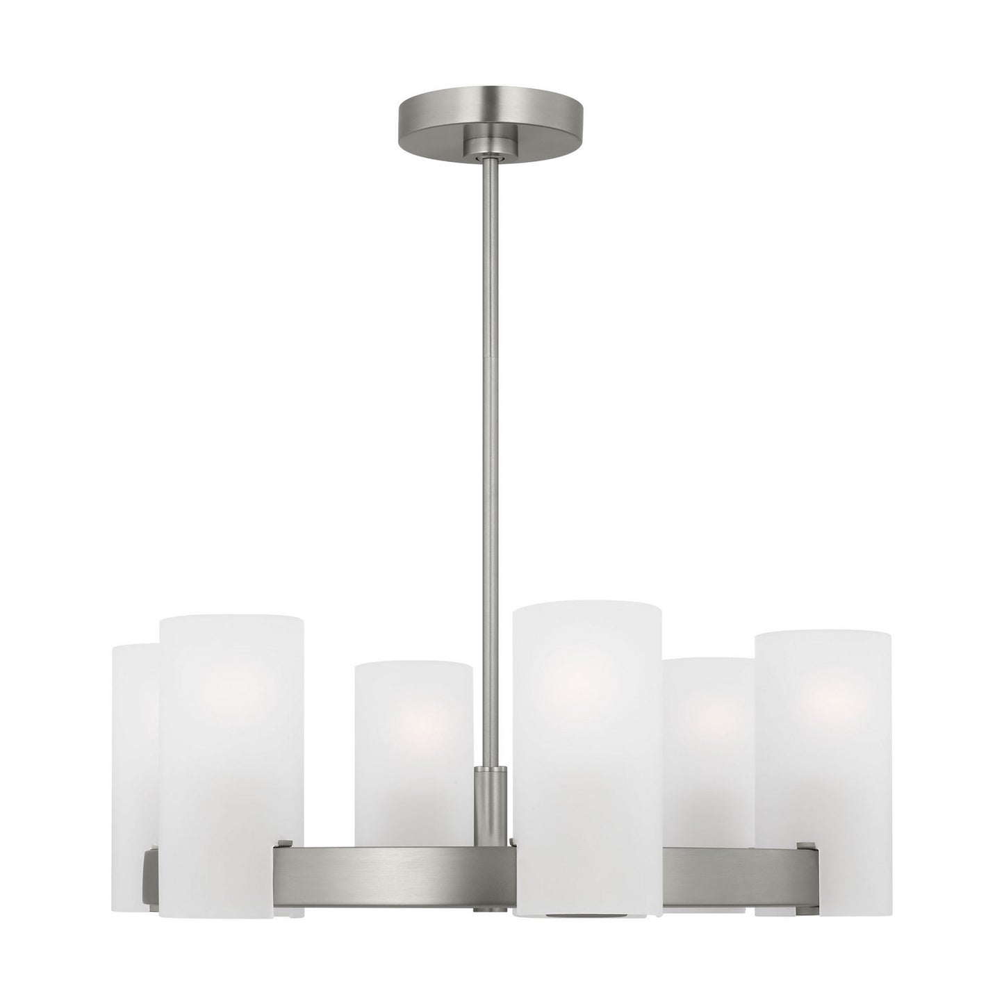 Rhode Six Light Chandelier in Brushed Steel