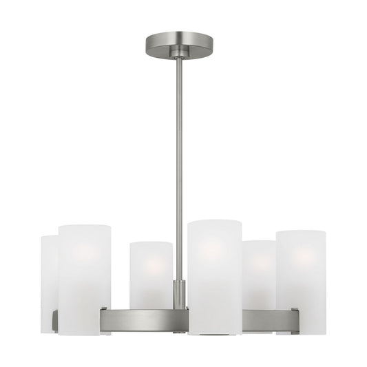 Rhode Six Light Chandelier in Brushed Steel