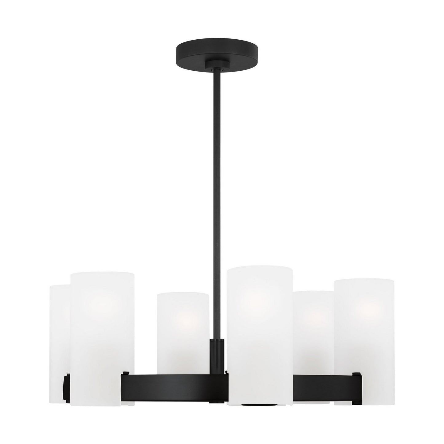 Rhode Six Light Chandelier in Midnight Black