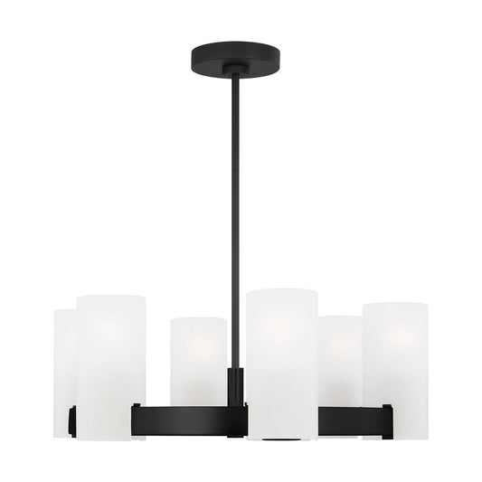 Rhode Six Light Chandelier in Midnight Black