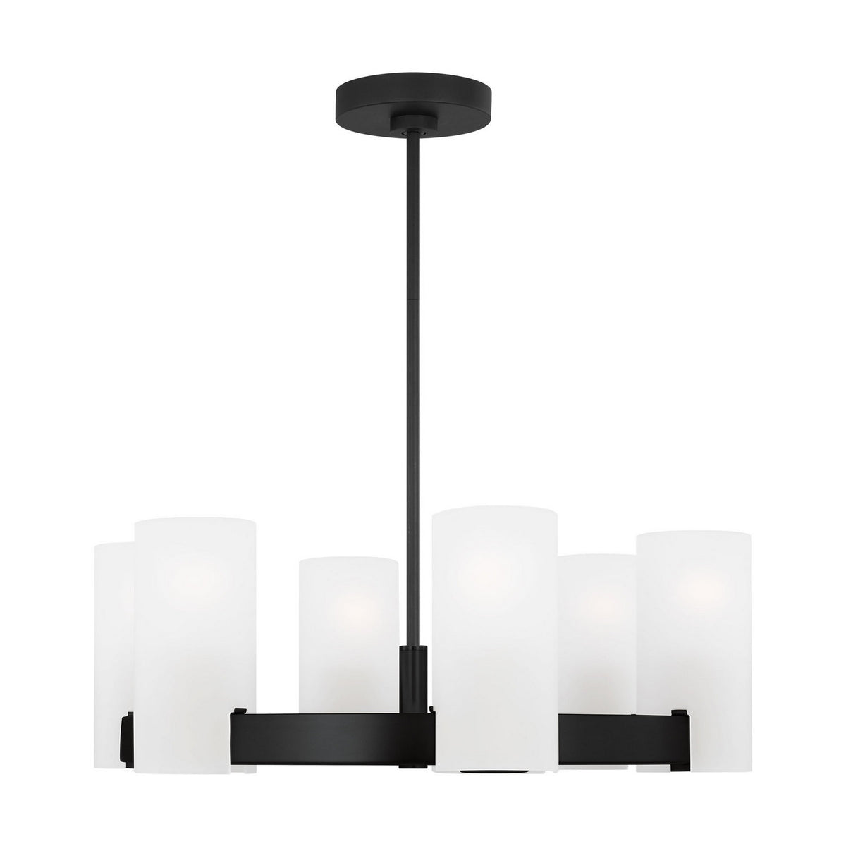 Rhode Six Light Chandelier in Midnight Black