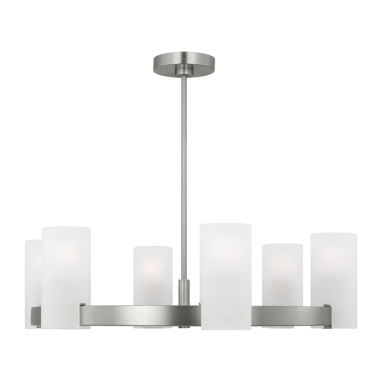 Rhode Six Light Chandelier in Brushed Steel