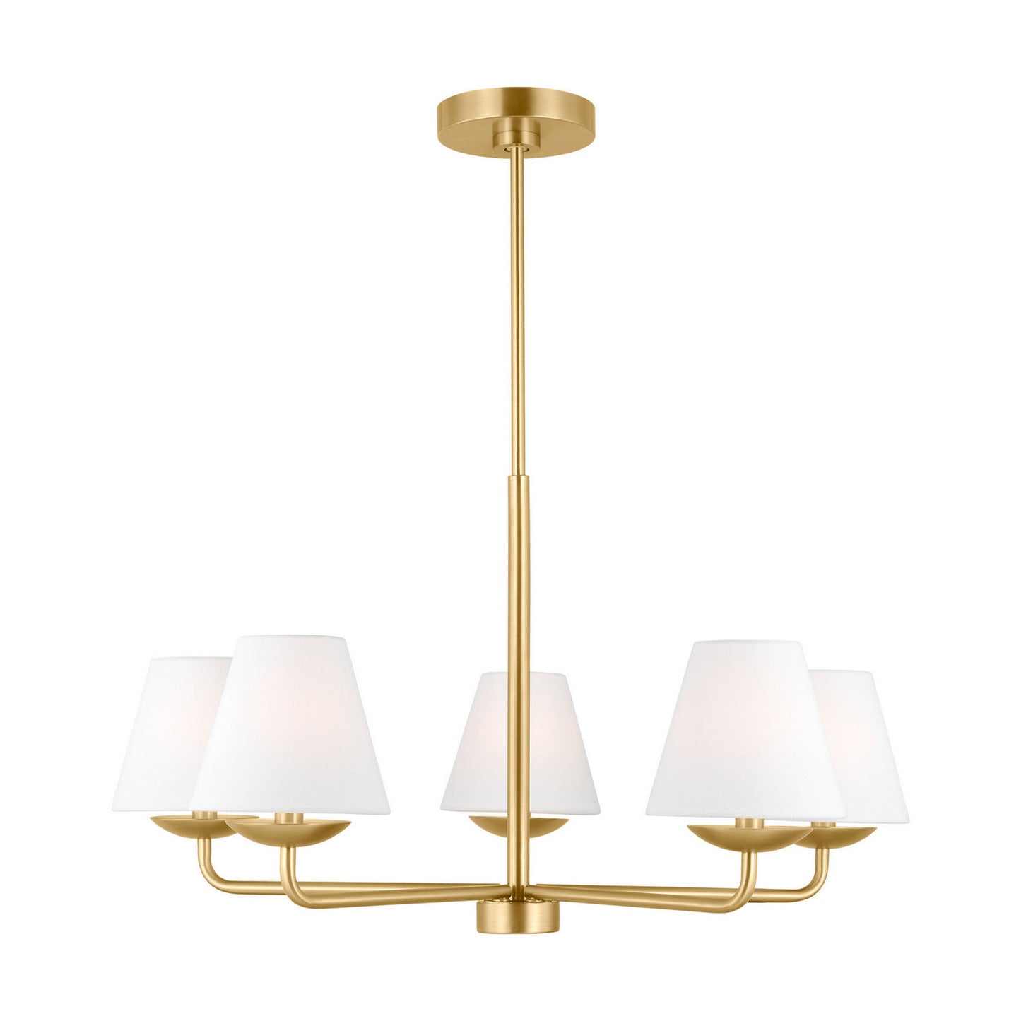 Albion Five Light Chandelier in Satin Brass