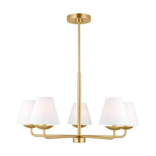Albion Five Light Chandelier in Satin Brass