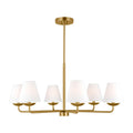 Albion Six Light Chandelier in Satin Brass