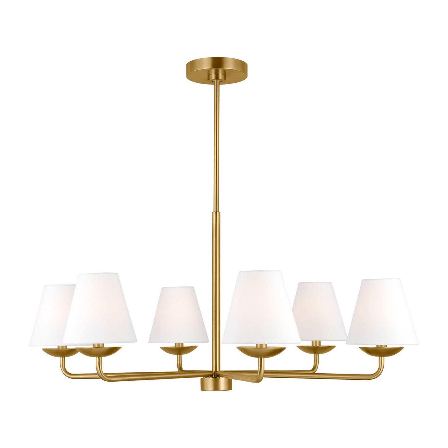 Albion Six Light Chandelier in Satin Brass