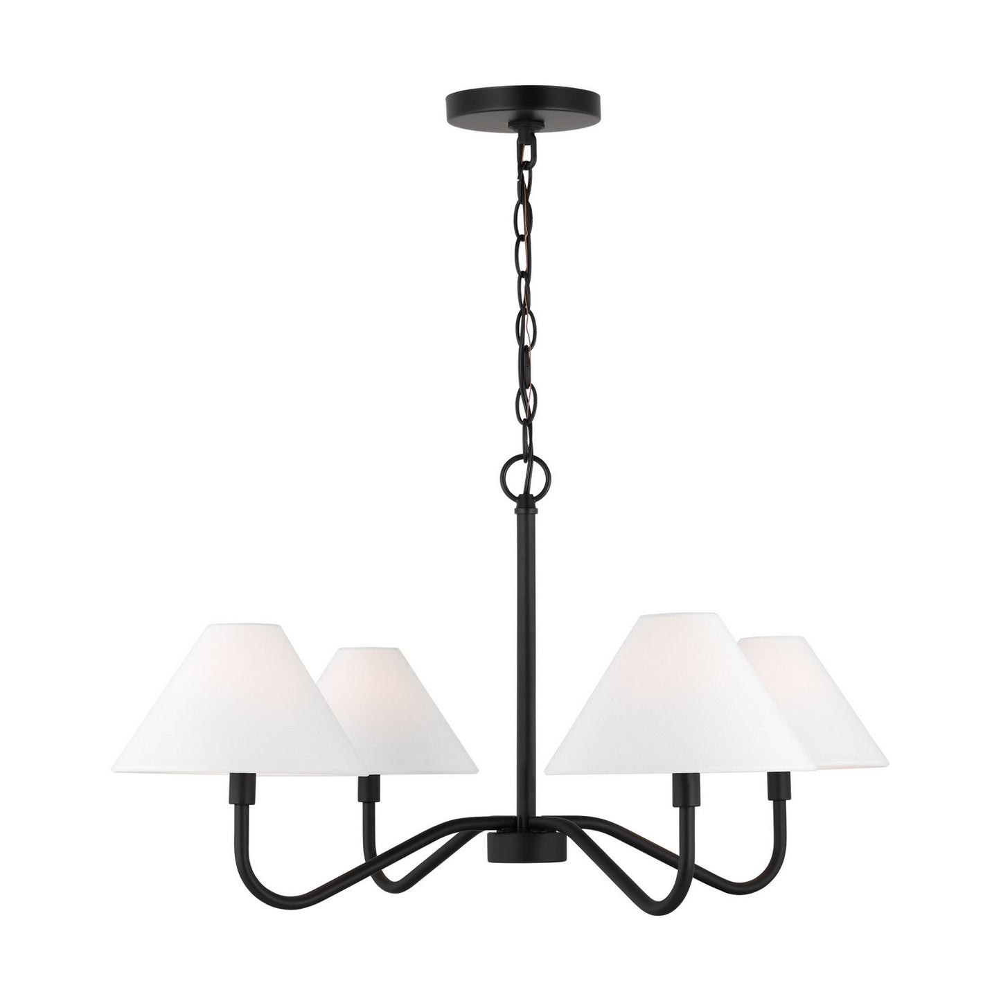 Eldon Four Light Chandelier in Midnight Black