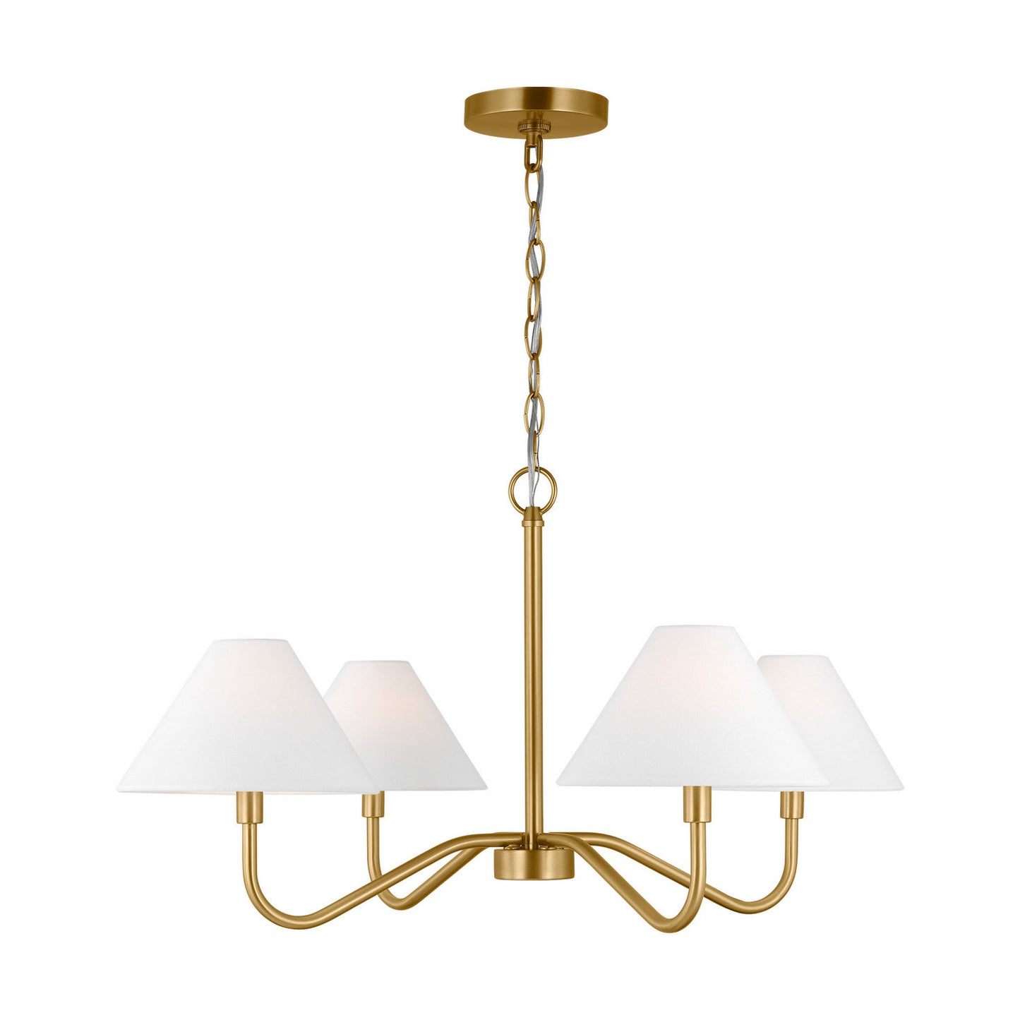 Eldon Four Light Chandelier in Satin Brass