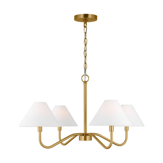 Eldon Four Light Chandelier in Satin Brass