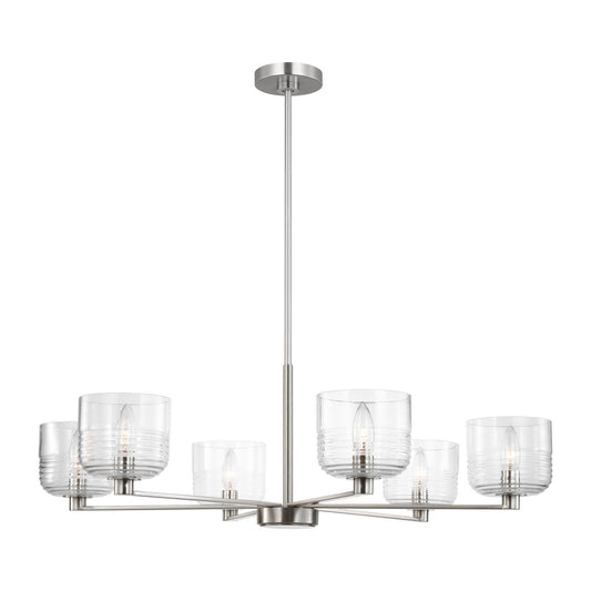 Lochdale Six Light Chandelier in Brushed Nickel