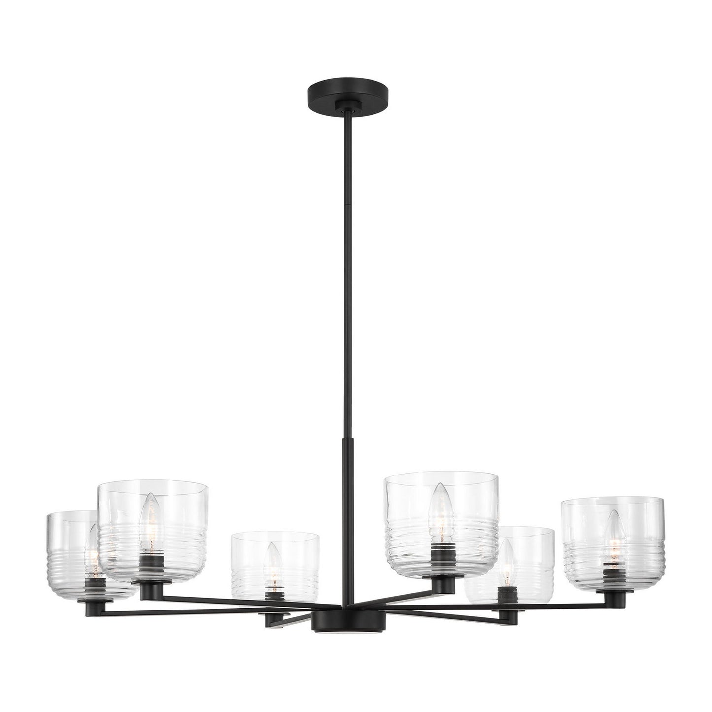 Lochdale Six Light Chandelier in Midnight Black