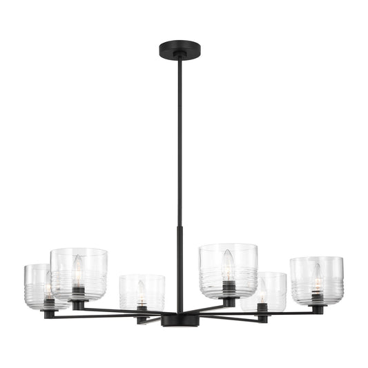 Lochdale Six Light Chandelier in Midnight Black