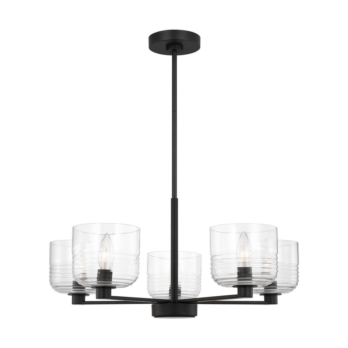 Lochdale Five Light Chandelier in Midnight Black