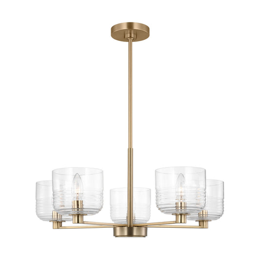 Lochdale Five Light Chandelier in Satin Brass