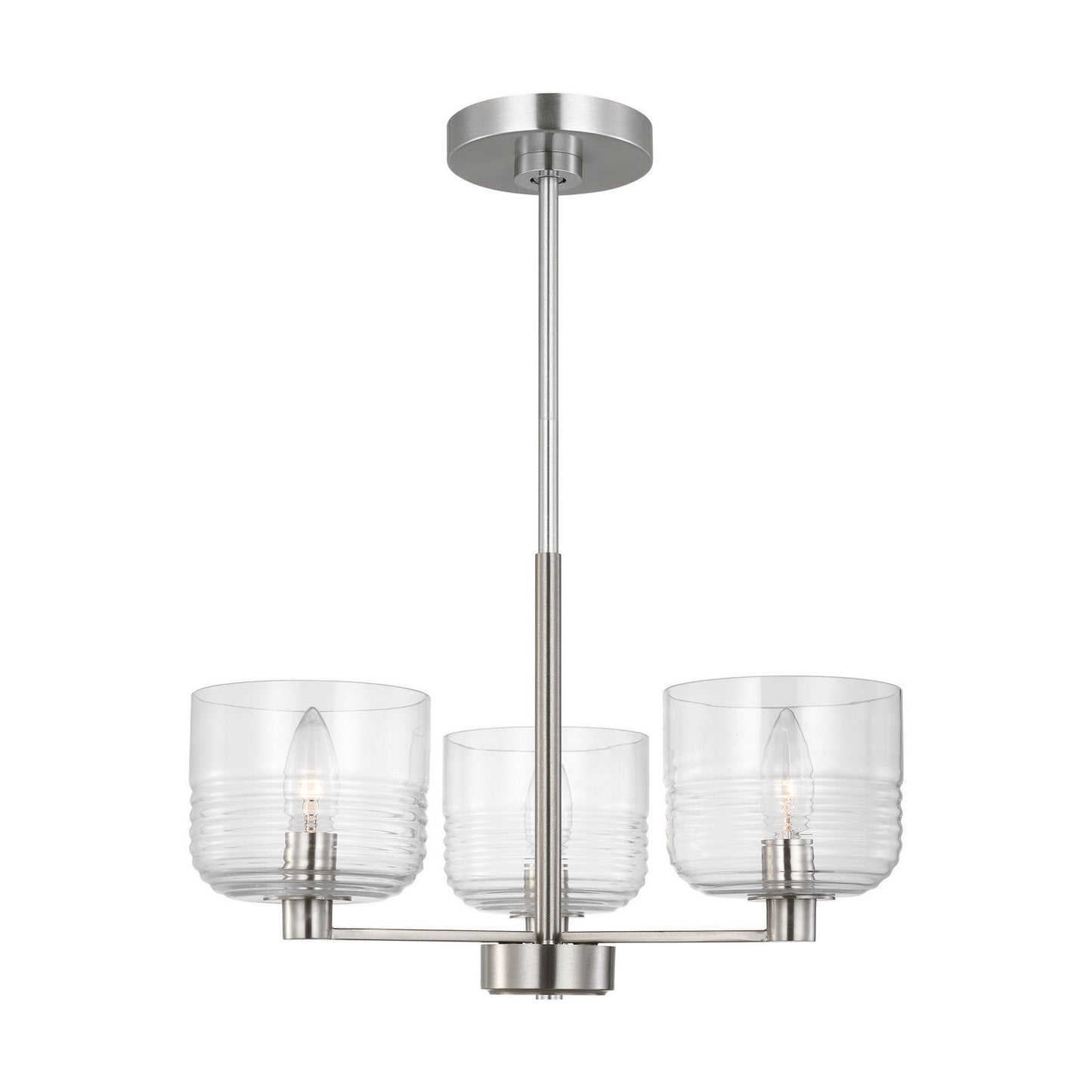 Lochdale Three Light Chandelier in Brushed Nickel
