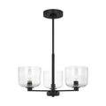 Lochdale Three Light Chandelier in Midnight Black